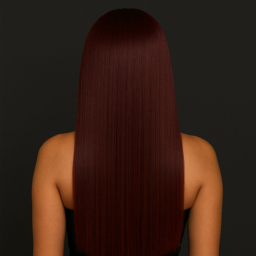 🧡 Perruque Lace Front 13x6 Rouge Bordeaux 99J – Cheveux Humains Lisses HD