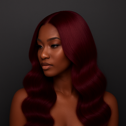 🧡 Perruque 99J HD Lace Front – Cheveux Indiens Naturels Glueless